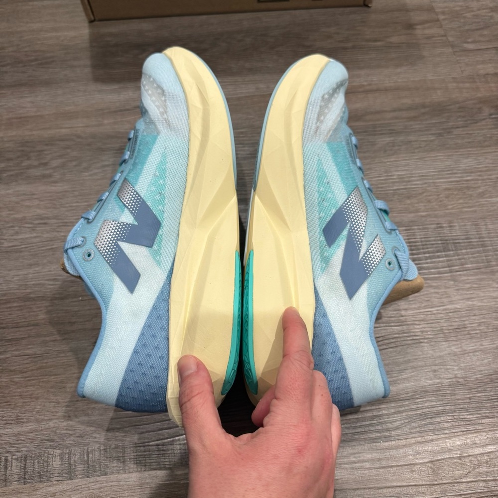 New Balance Fuel Cell Rebel V4 Quarry Blue Chrome Heron Blue Athletic Sneakers - Picture 6 of 12